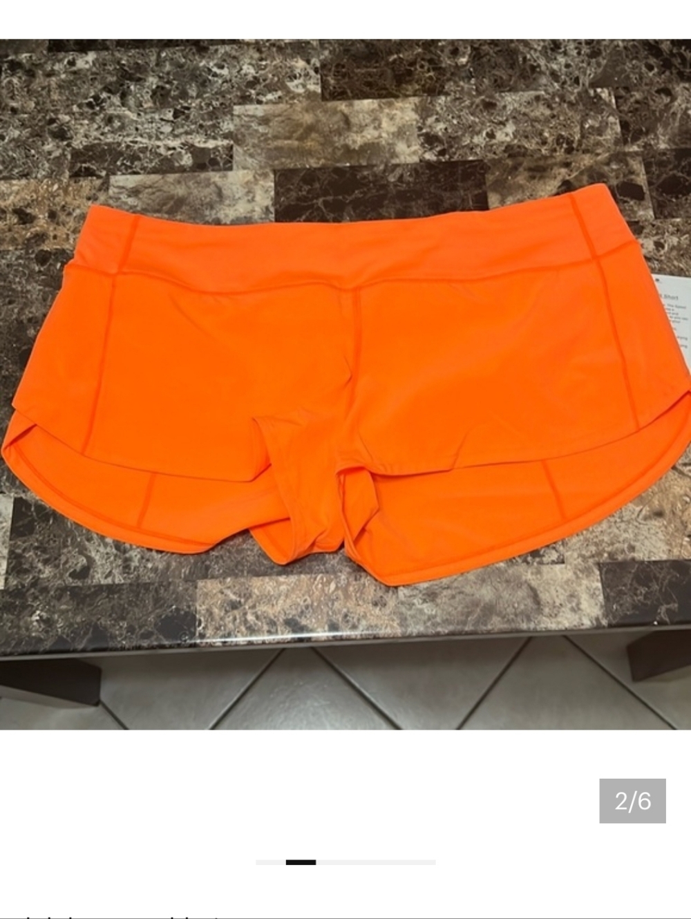 LULULEMON SPEED UP LOW RISE SHORT 2.5” SIZE 8" ORANGE COLOR - Picture 5 of 16